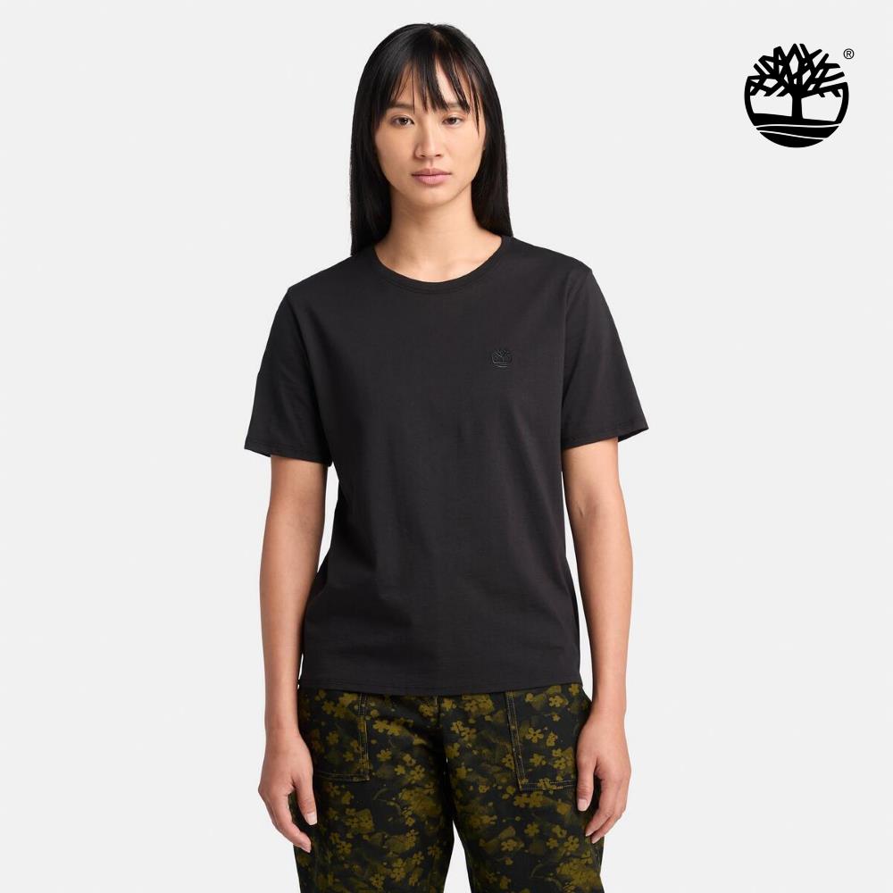 Timberland 女款黑色休閒短袖T恤|A6ATE001