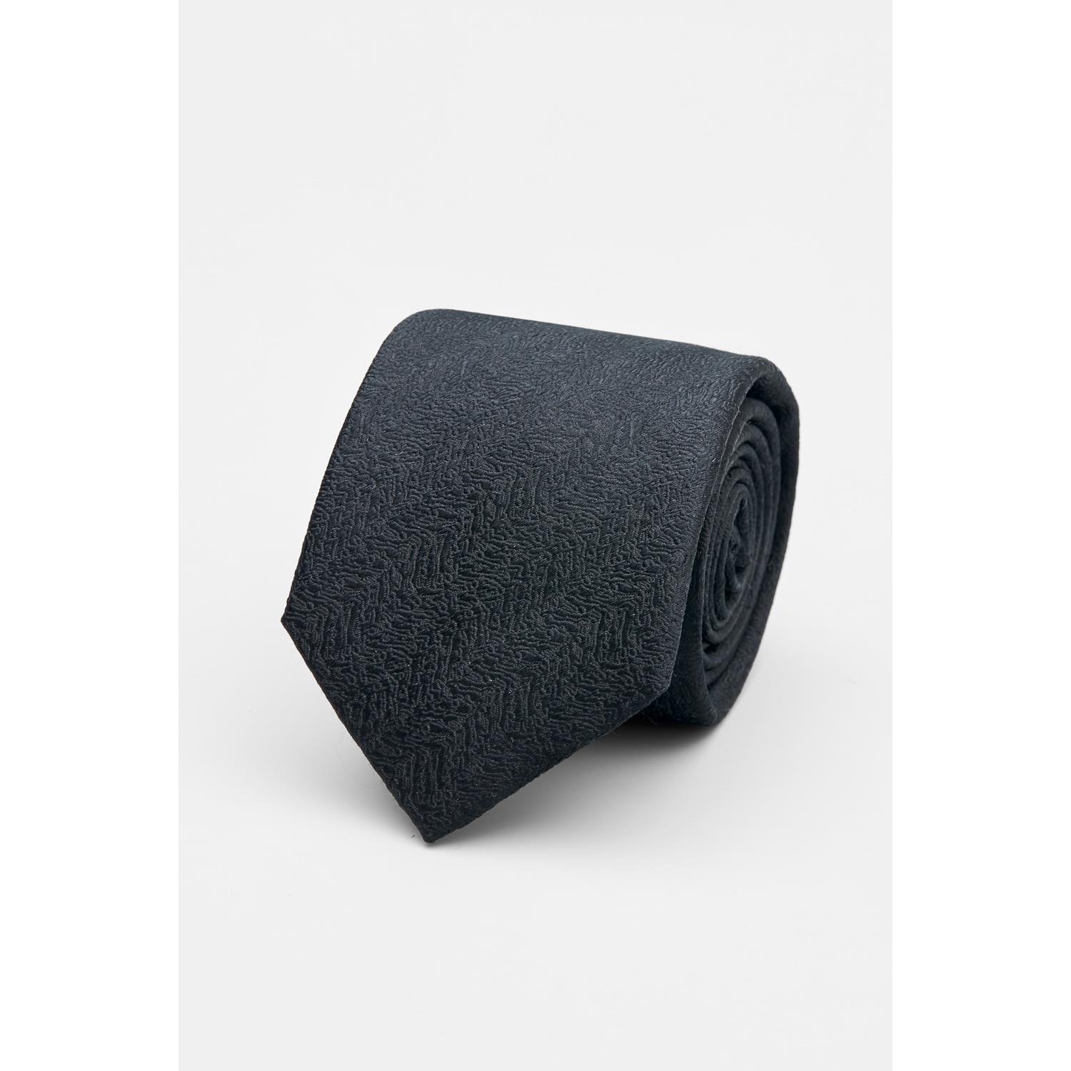 SST&C Black Irregular Textured Silk Tie | 00362502006