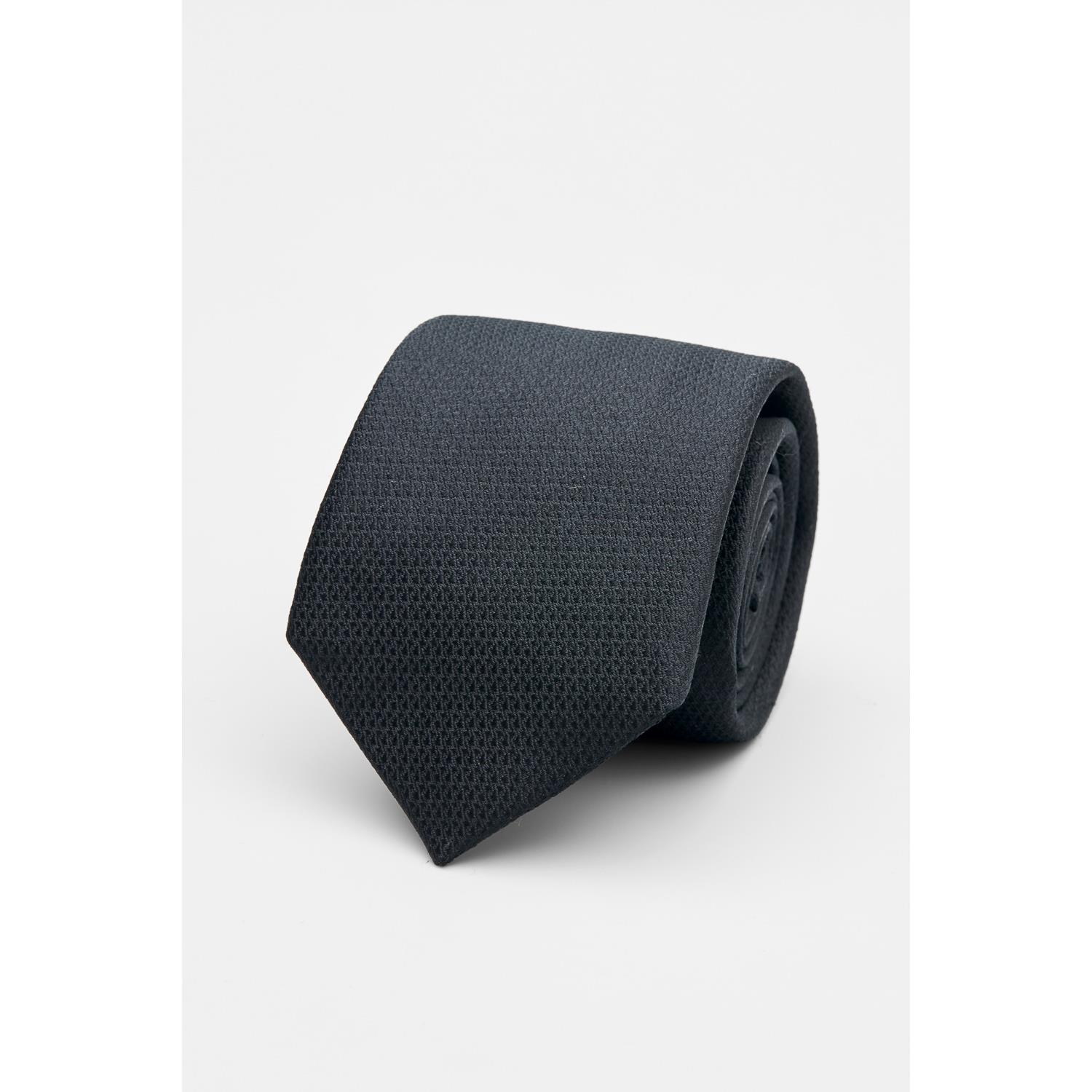 SST&C Black Textured Silk Tie | 00362502009