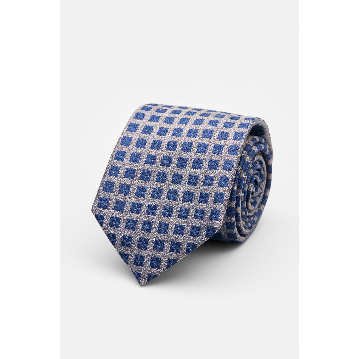 SST&C Brown with Blue Squares Silk Tie | 00362502013