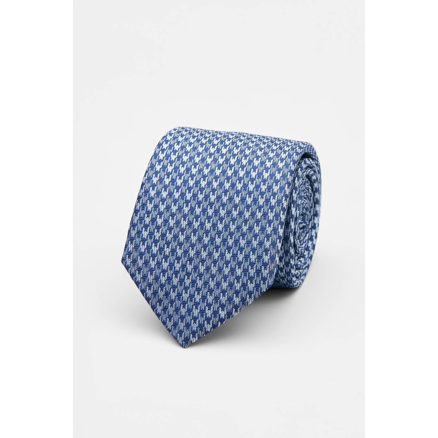 SST&C Blue and Silver Textured Silk Tie | 00362502020