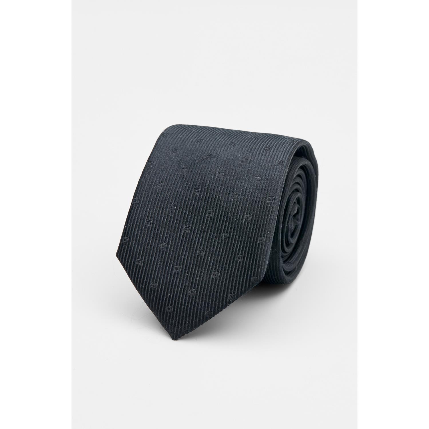 SST&C Black Squares Straight Textured Silk Tie | 00362502025
