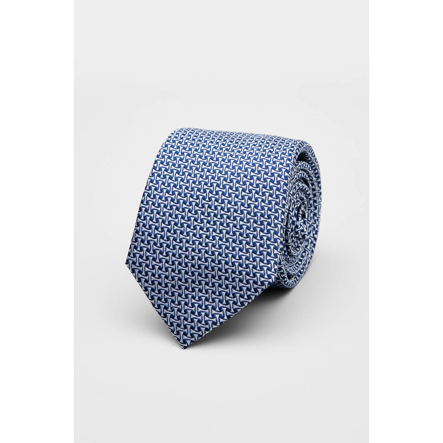 SST&C Blue and Silver Textured Silk Tie | 00362502026
