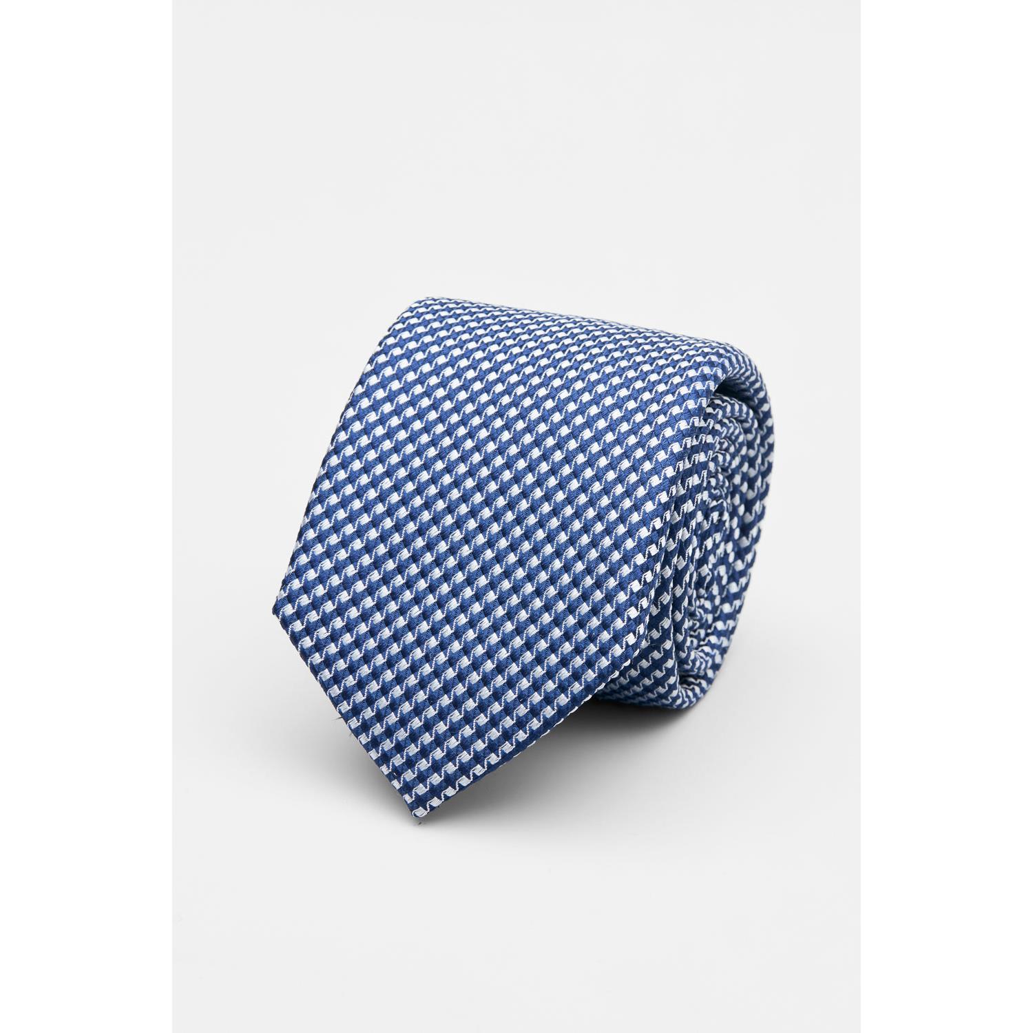 SST&C ⁠Blue with Silver Continuous Squares Pattern Silk Tie | 00362502042