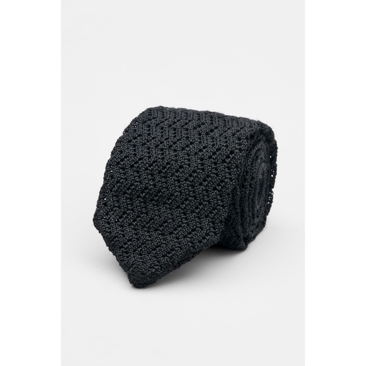 SST&C Black Silk Knitted Ties | 00362502051