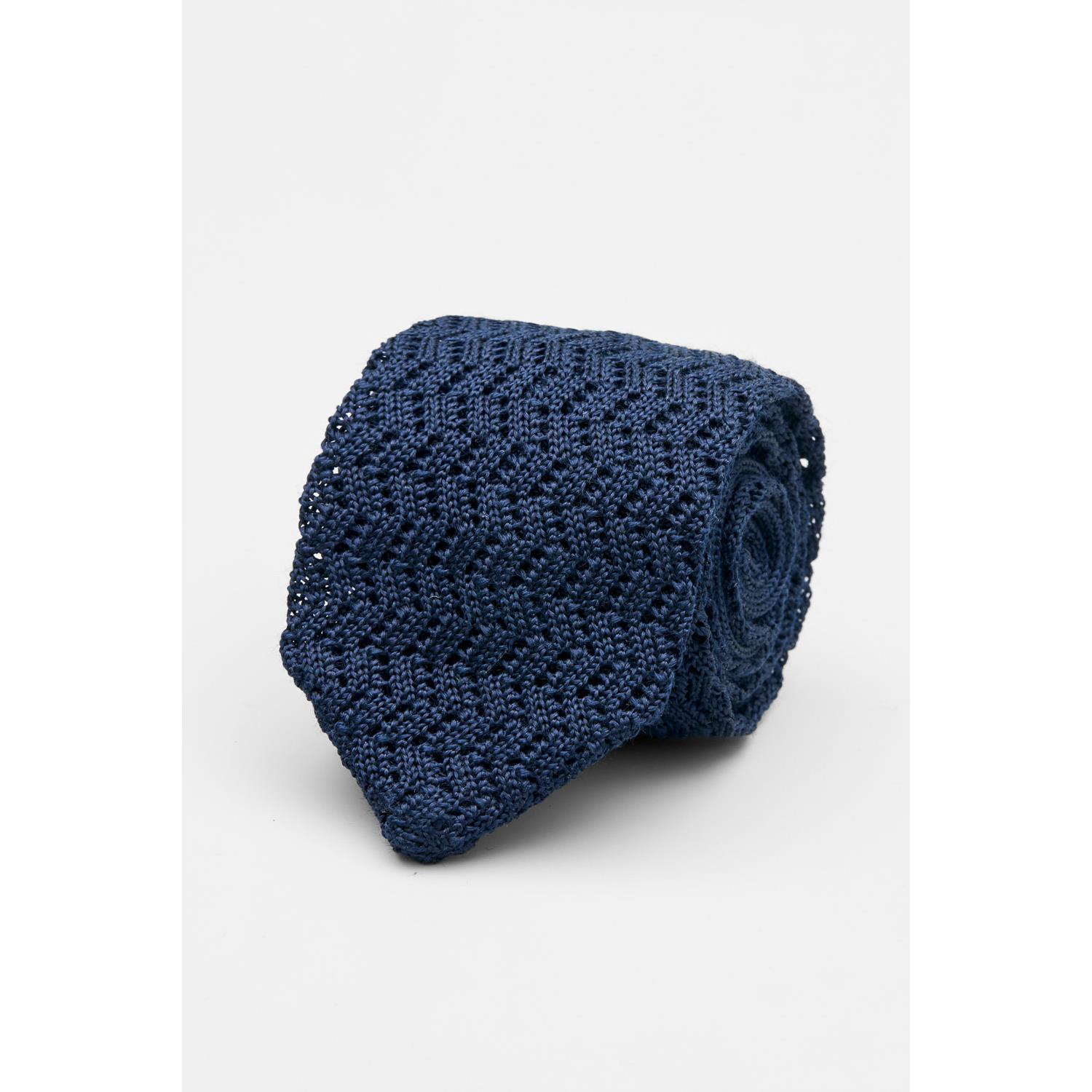 SST&C Navy Blue Silk Knitted Ties | 00362502053