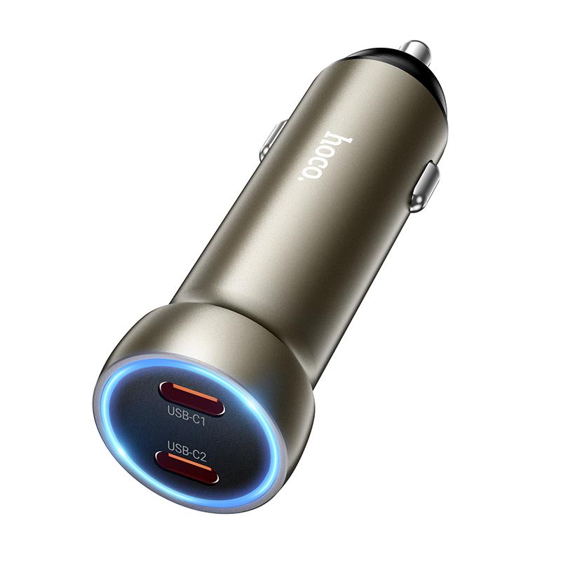 【hoco. 浩酷】Z54B 長隆PD60W(2C)車載充電器(錆色 /金色 )