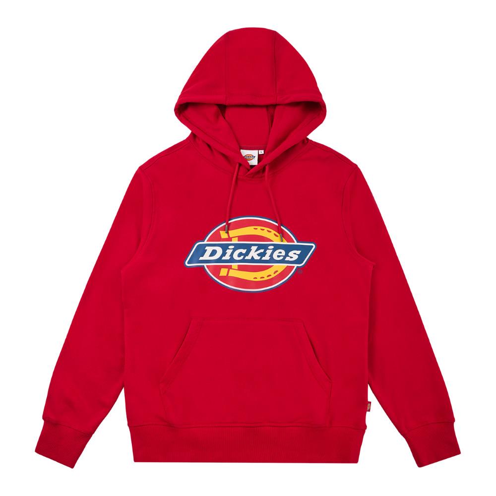 Dickies男款英國紅胸前經典品牌三色Logo印花連帽大學T|DK0A88I50ER