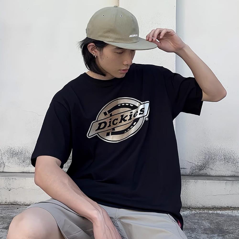 Dickies男女款黑色純棉胸前暈染Logo圖案印花設計休閒短袖T恤|DK0A88AVBLK