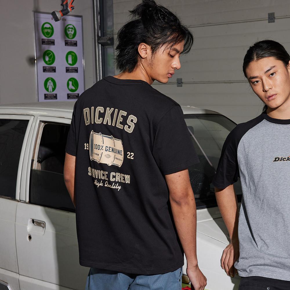 Dickies男女款黑色吸濕透氣背部圖案印花設計短袖T恤|DK0A87S1BLK