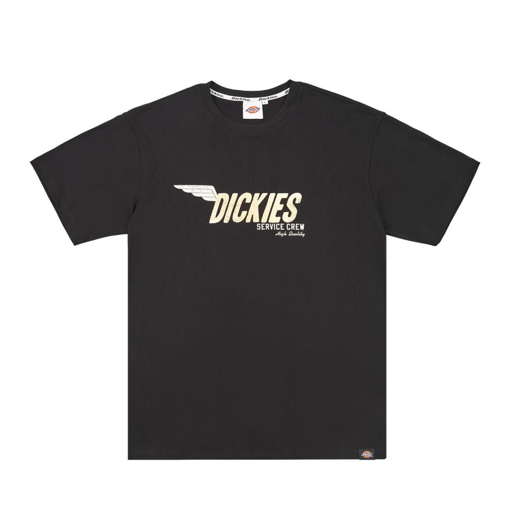 Dickies男女款黑色吸濕透氣胸前品牌Logo印花休閒短袖T恤|DK0A87S3BLK