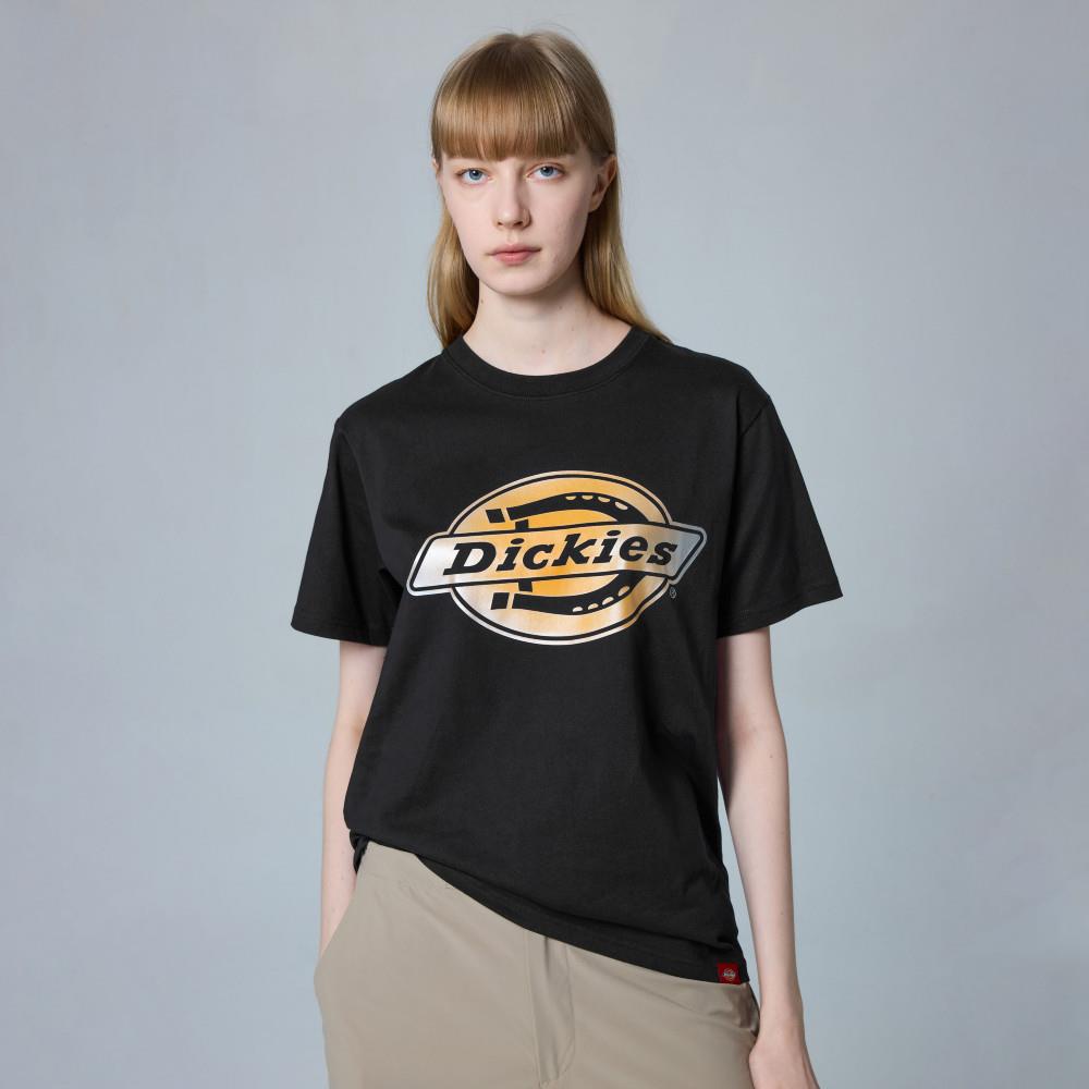 Dickies男女款黑色純棉胸前大尺寸漸層Logo印花短袖T恤|DK0A887RBLK