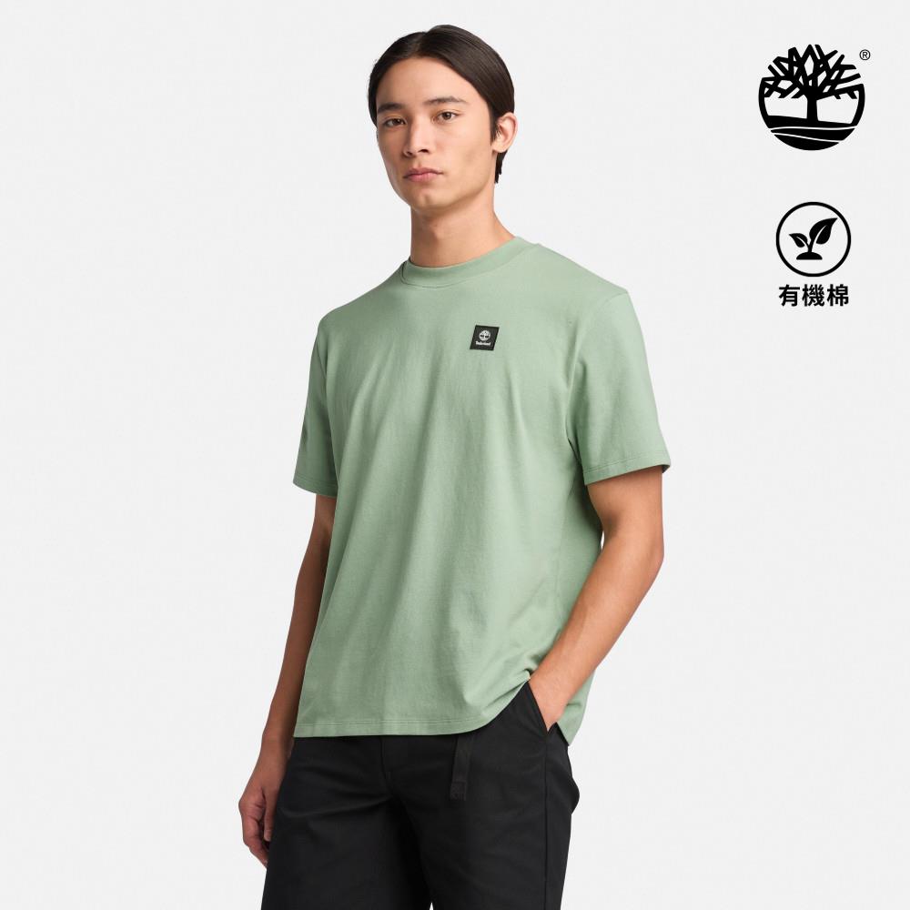 Timberland 男款淺綠色徽章LOGO短袖T恤|A42P5EC6