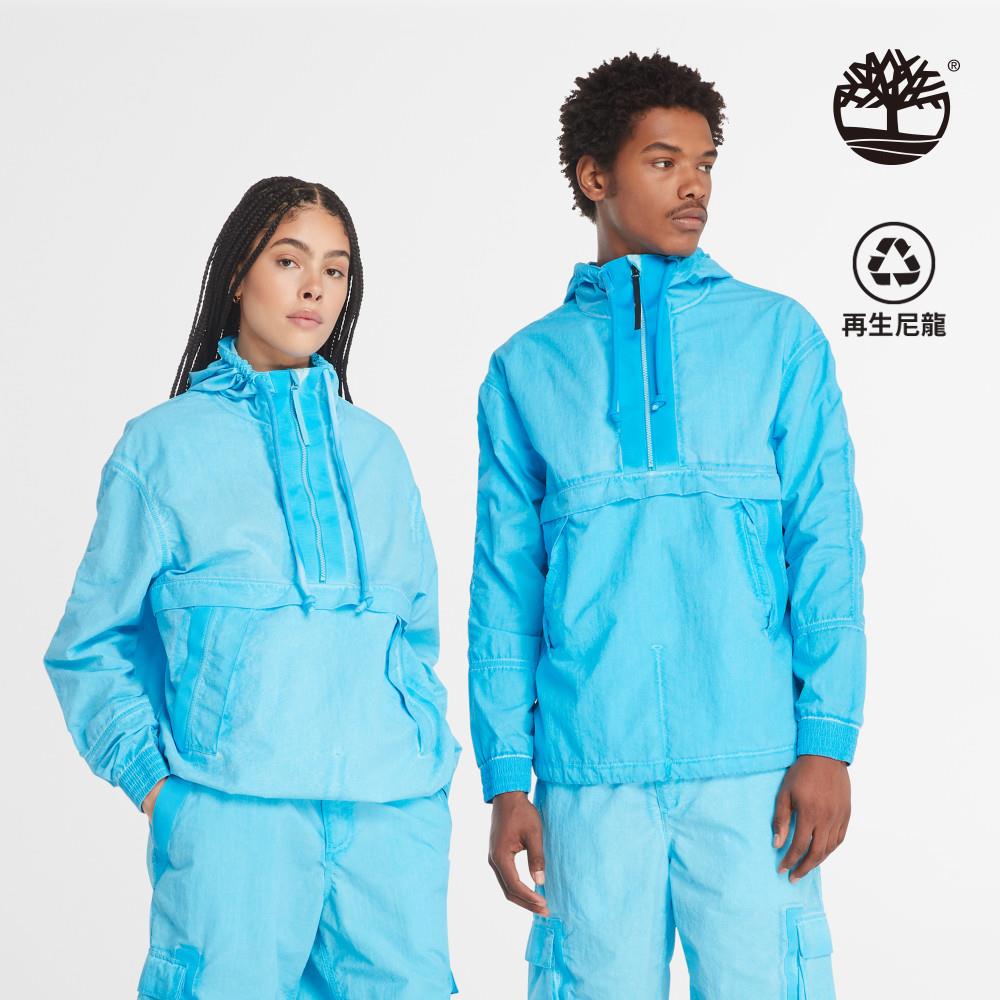 Timberland 中性亮藍色尼龍半拉鍊式外套|A5T23EY7