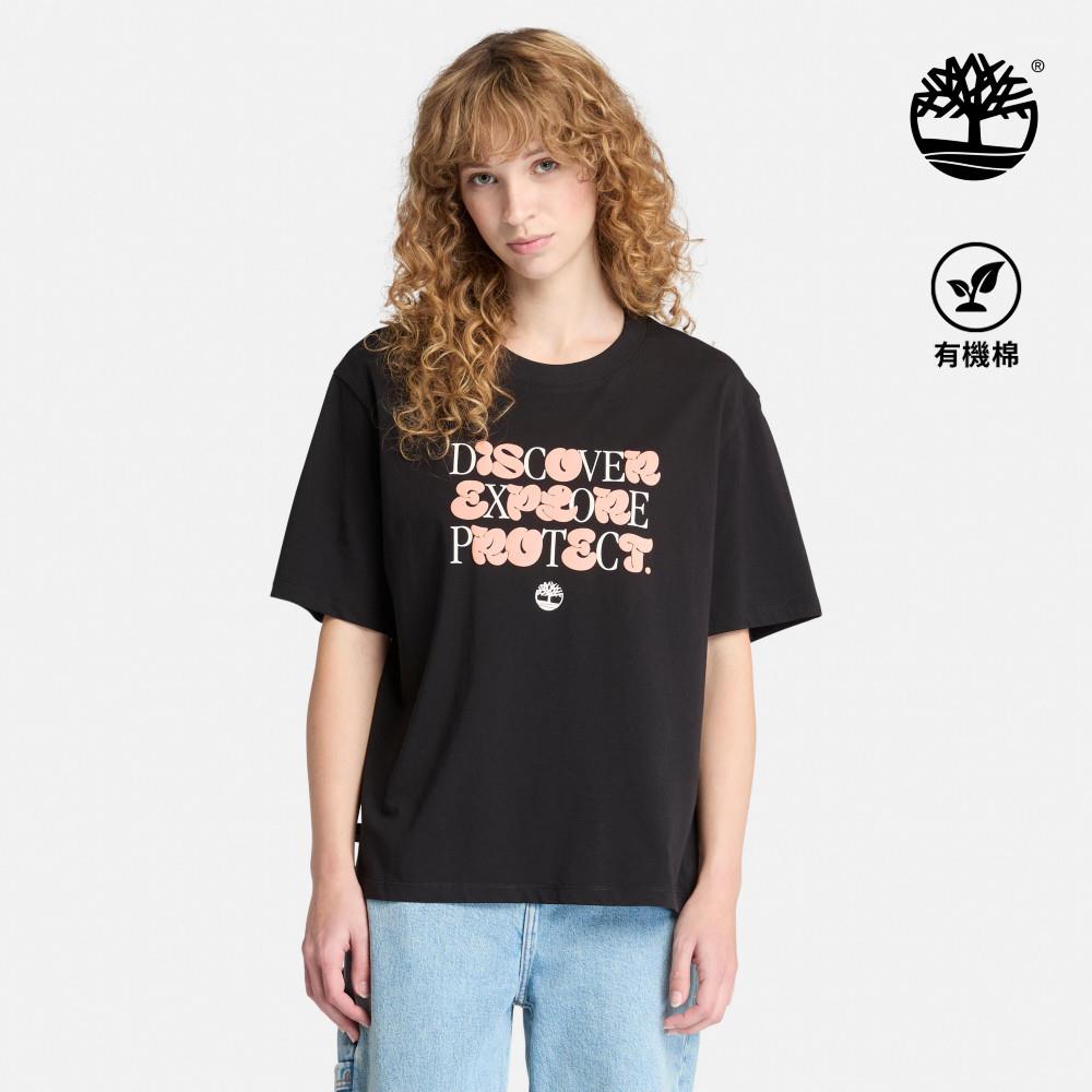 Timberland 女款黑色圖案短袖T恤|A67YH001