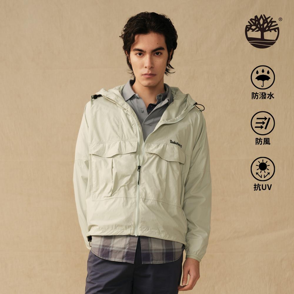 Timberland 男款白色防潑水防曬外套|A6AJYCM9
