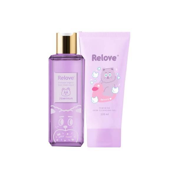 【Relove】煎妮花聯名私密胺基酸潔淨凝露120ML-牡丹柚子香(私密處洗劑)+煎妮花聯名私密衣物蛋白酵素去漬抗菌手洗精220ml