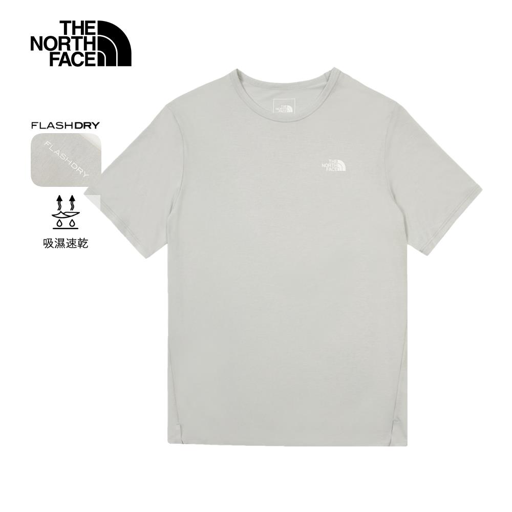 The North Face北面男款灰色吸濕排汗短袖T恤｜8BYJA0M