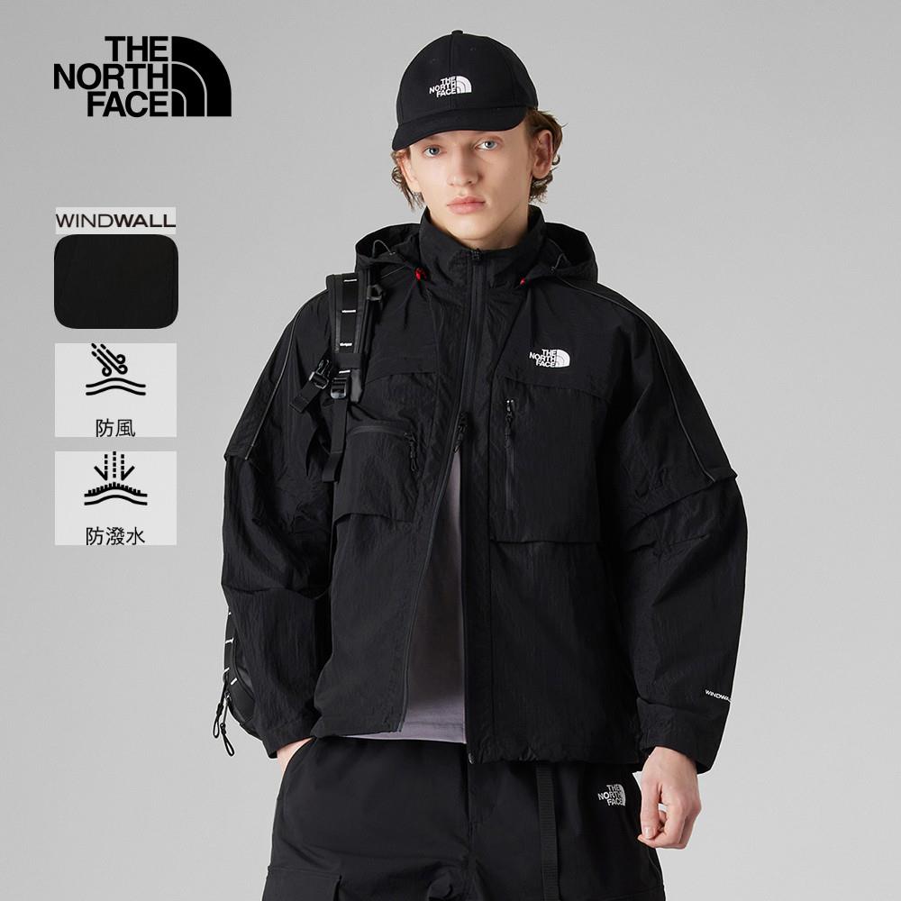 The North Face北面UE男款黑色DWR防潑水連帽防風外套|8CJPJK3