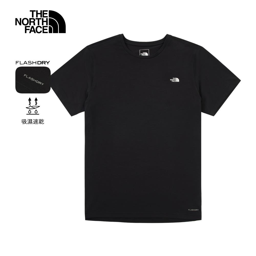 The North Face北面男款黑色吸濕排汗短袖T恤｜8EXVJK3