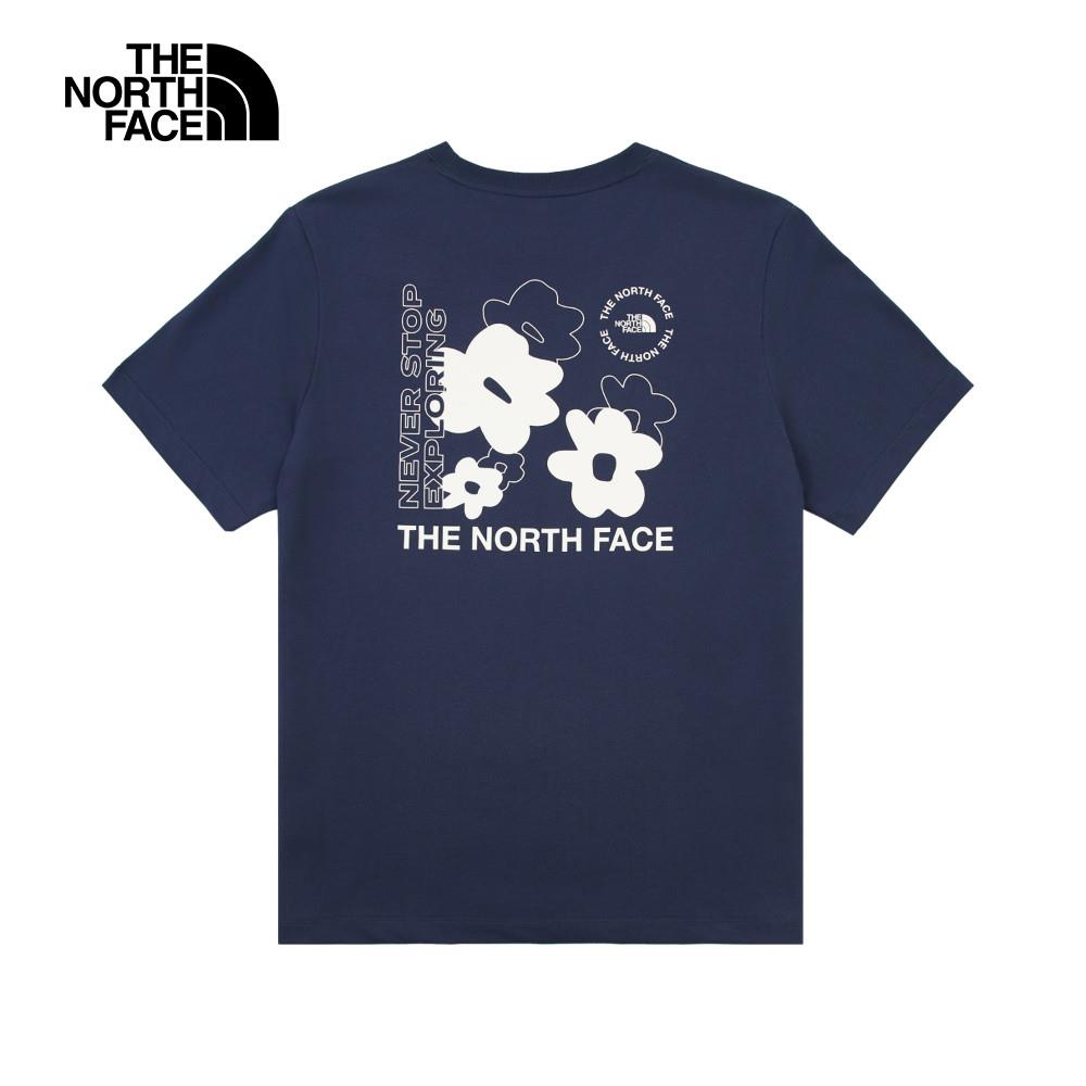 ❤️情侶款推薦❤️The North Face北面男女款藍色趣味印花設計短袖T恤|8EYB8K2