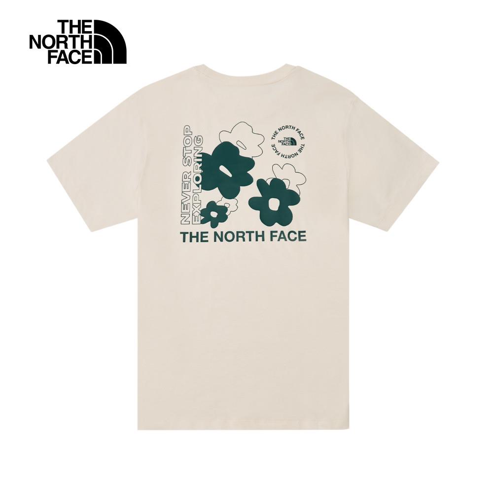 ❤️情侶款推薦❤️The North Face北面男女款米白色趣味印花設計短袖T恤|8EYBQLI