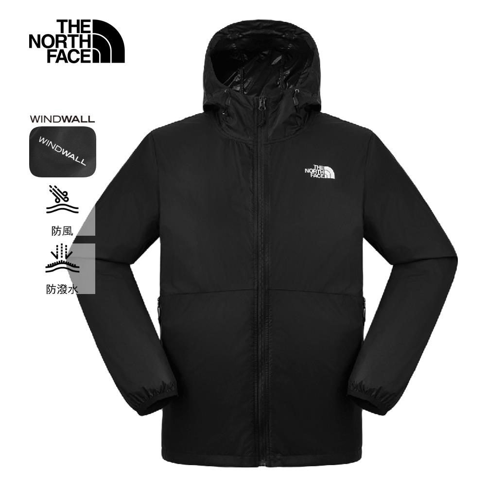 The North Face北面男款黑色DWR防潑水防風外套|8AUQJK3