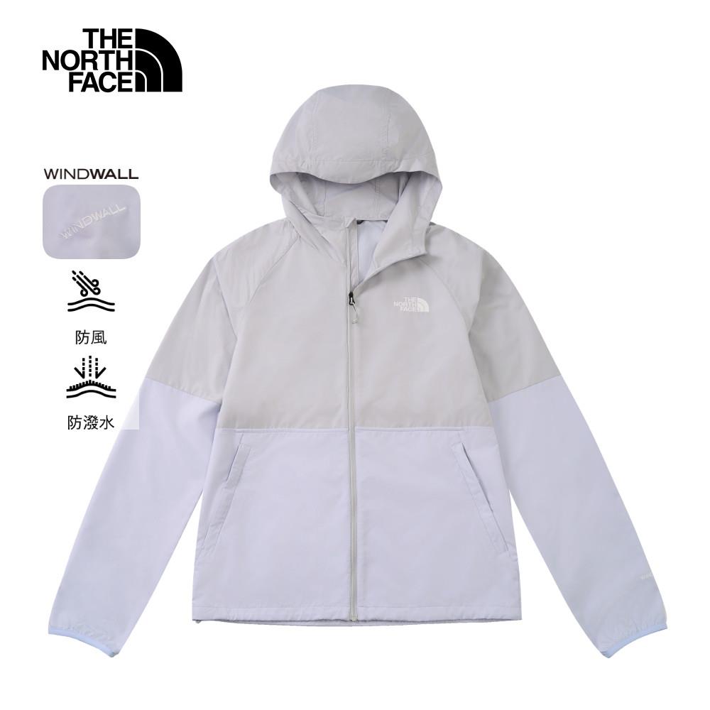 The North Face北面男款灰紫拚接DWR防潑水防風外套|81POGIR