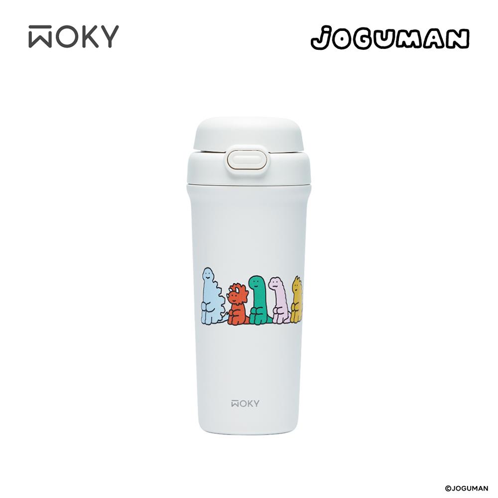 【WOKY沃廚】雙飲保溫杯幸福環繞白500ml(WOKY Meets JOGUMAN)