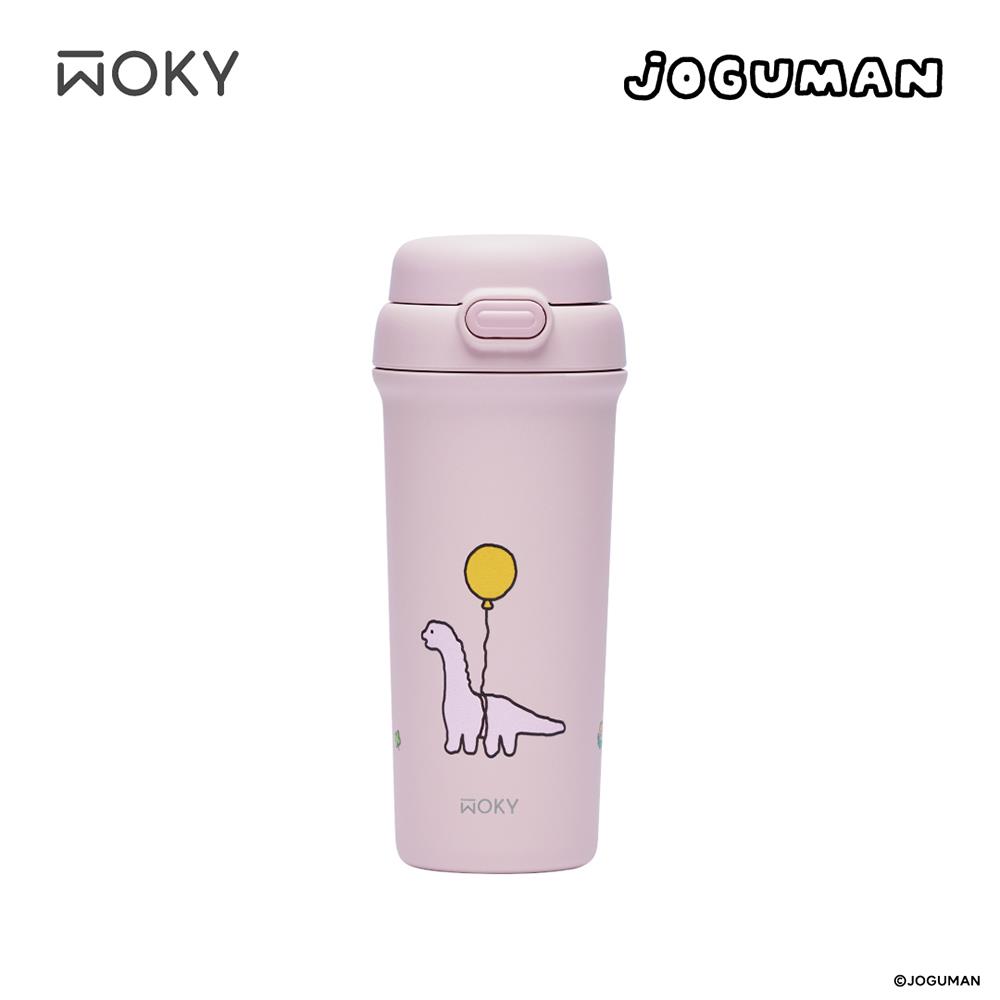 【WOKY沃廚】雙飲保溫杯探索天際粉500ml(WOKY Meets JOGUMAN)