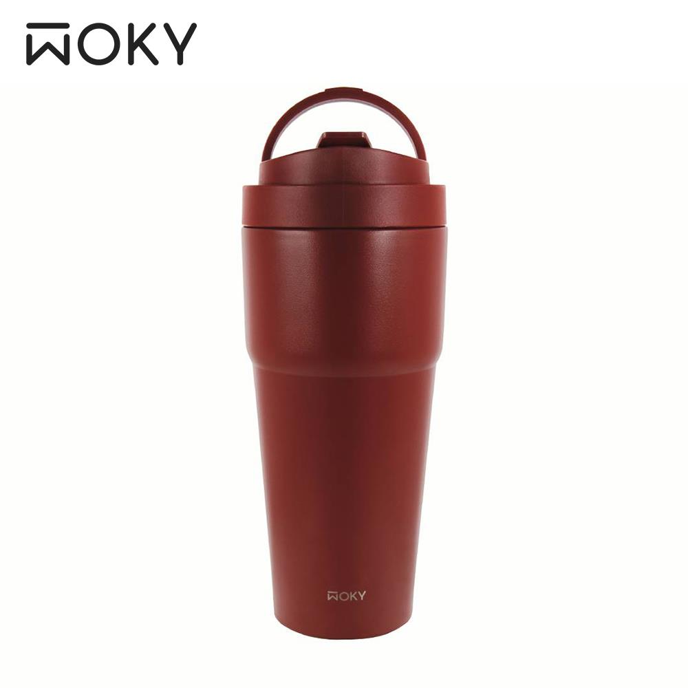 【WOKY沃廚】渾圓杯普洱-附彈跳＆矽膠粗吸管(770ml)