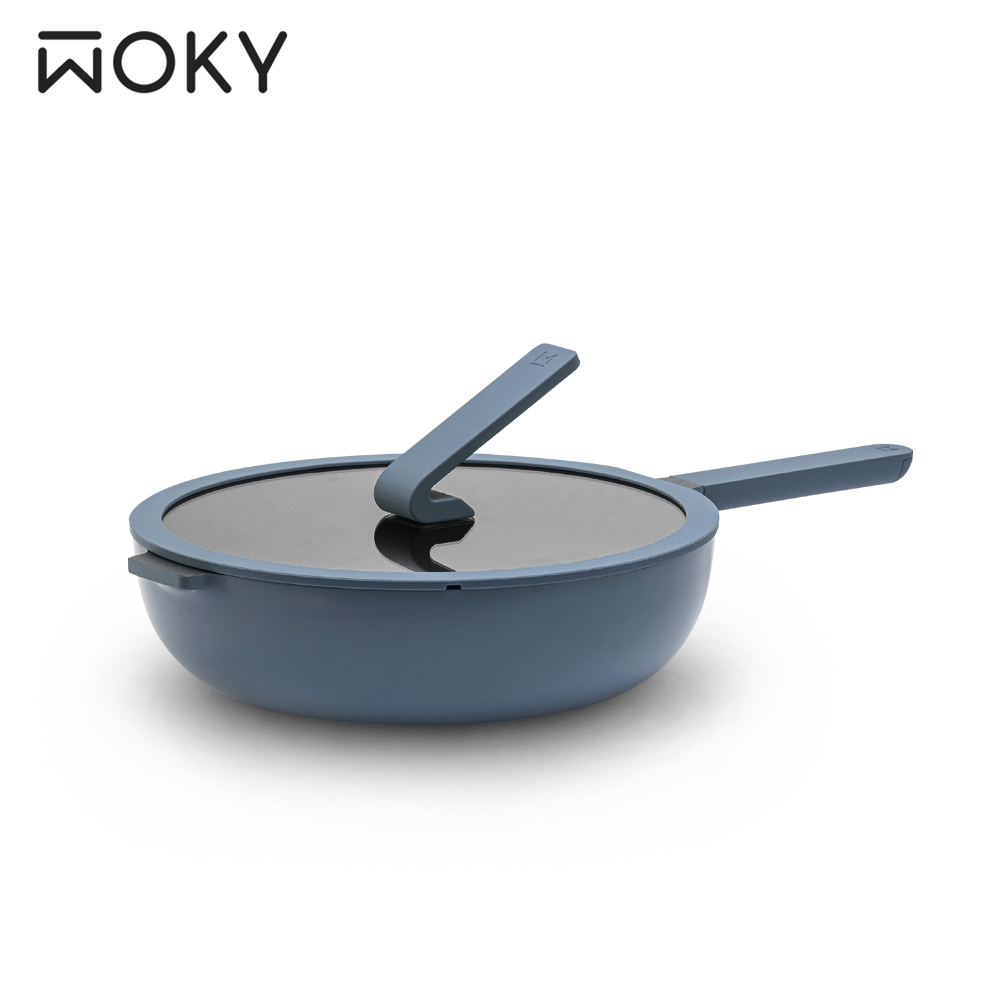 【WOKY沃廚】哈哈鍋28CM不沾鍋-煙波藍