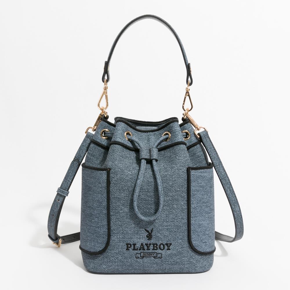 PLAYBOY - 水桶包附長短背帶 Elevated系列 - 藍色/551-0903-50-6