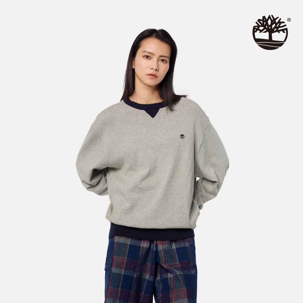 【限店販售】Timberland 東京設計系列灰白色長袖圓領上衣|A6J33052