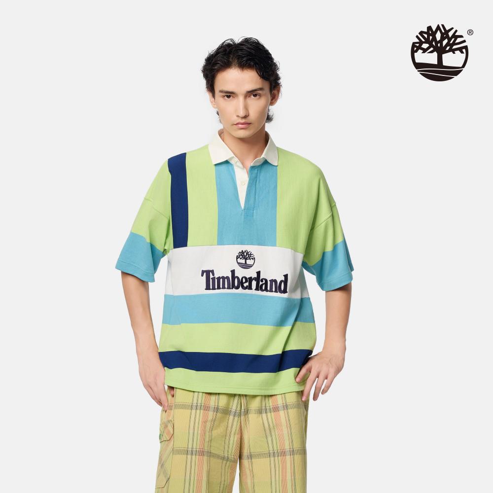 【限店販售】Timberland 東京設計系列亮綠色五分袖橄欖球Polo衫|A6J9YA2S