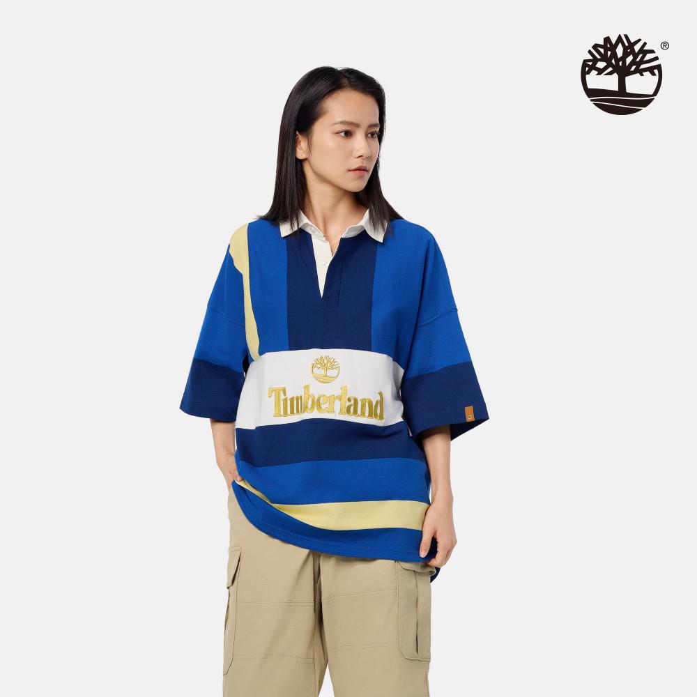 【限店販售】Timberland 東京設計系列亮藍色五分袖橄欖球Polo衫|A6J9YI55