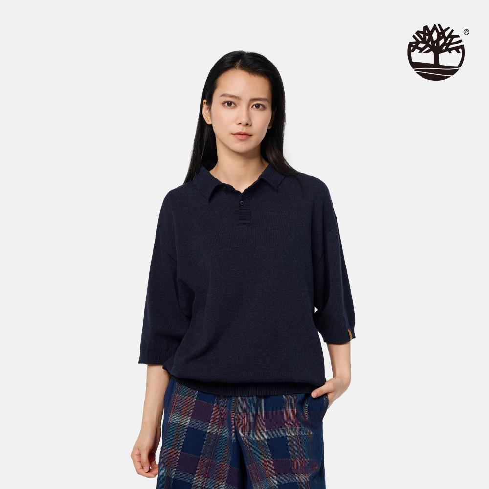 【限店販售】Timberland 東京設計系列深藍色針織Polo衫|A6JAKA2W