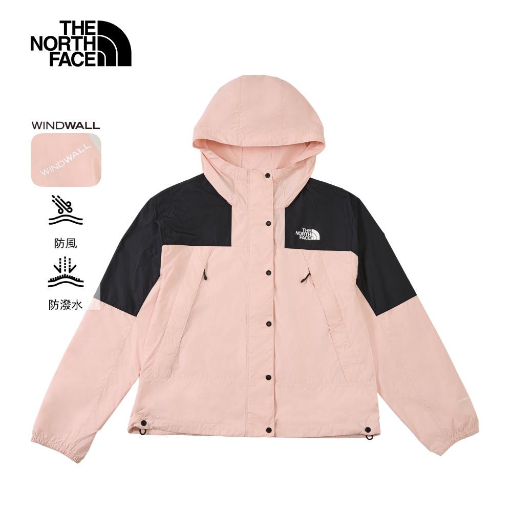 The North Face北面女款粉紅色DWR防潑水防風外套｜8DGSHZI
