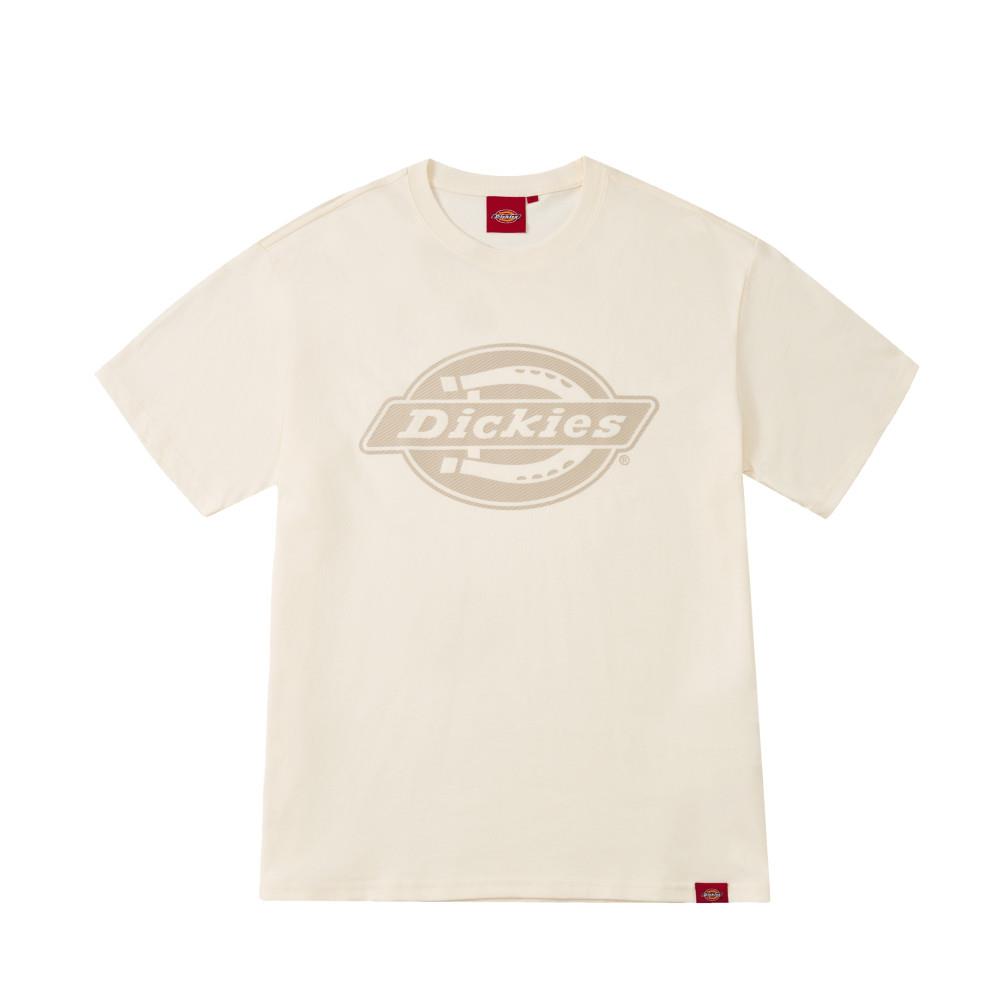Dickies男女款米白色純棉胸前大尺寸品牌Logo休閒短袖T恤|DK0A88MEC48