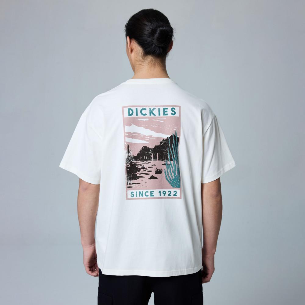 Dickies男女款米白色純棉背部大圖案印花設計休閒短袖T恤|DK0A8823C48