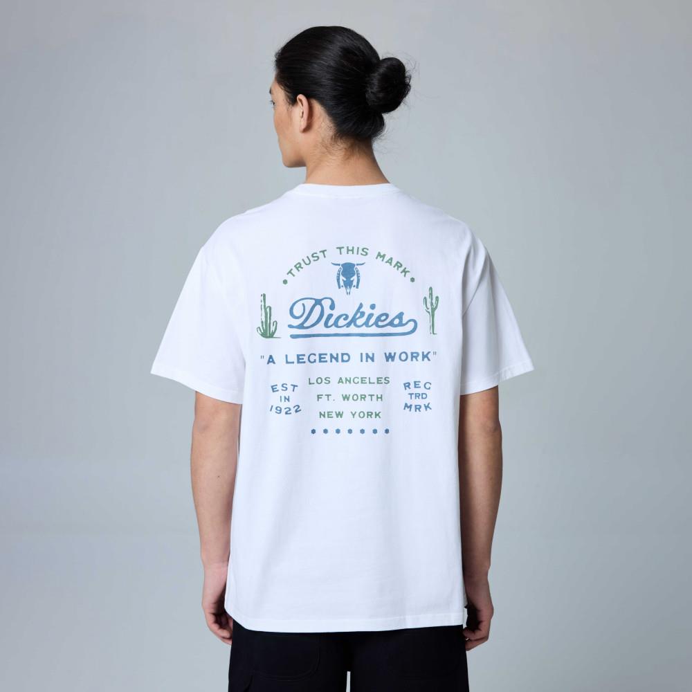 Dickies男女款白色純棉背部大圖案印花設計休閒短袖T恤|DK0A88O5C4D