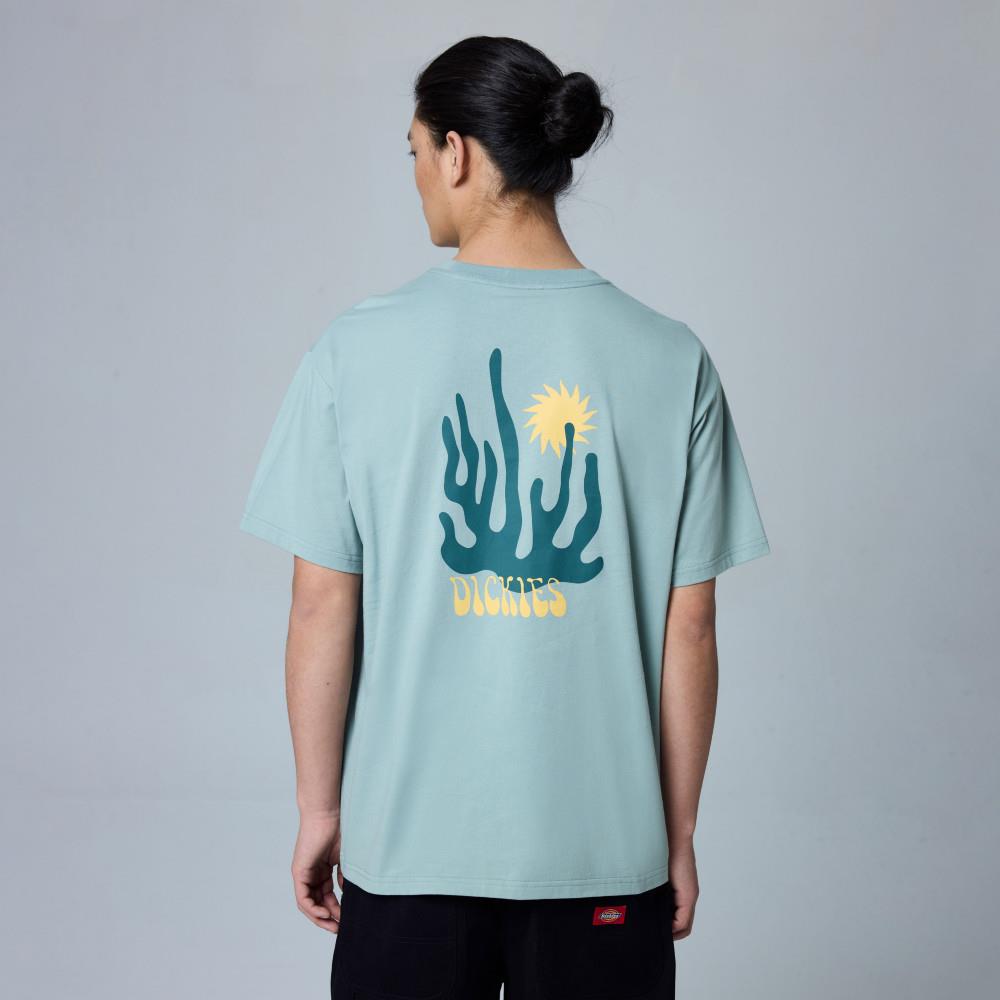 Dickies男女款冰山綠純棉背部大圖案印花休閒短袖T恤|DK0A889LK36