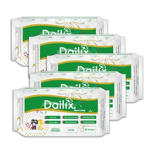 優惠價【Dailix】532衛生棉-護墊30片x5包(每日健康檢查乾爽透氣)