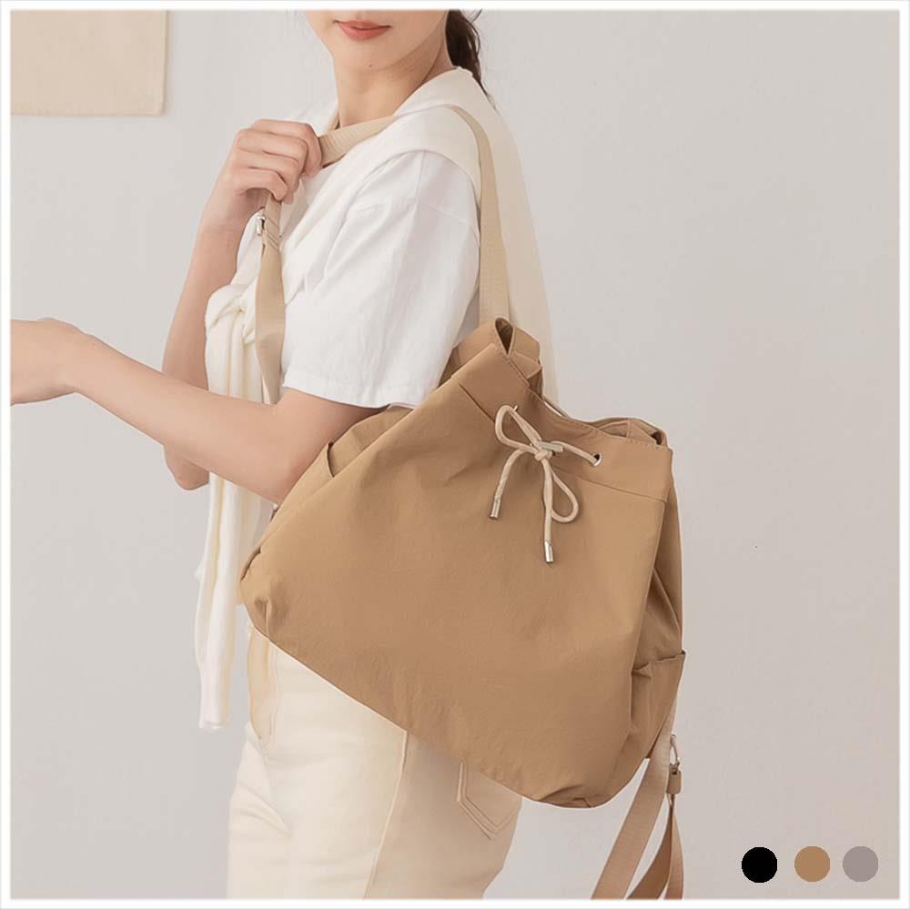 天藍小舖-(大)簡約清新束口肩背/後背包-共3色-$490【A12122288】