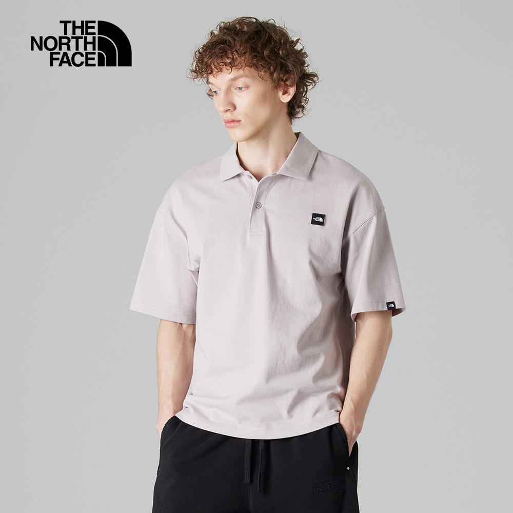 The North Face北面UE男款灰色純棉舒適短袖POLO衫｜8BU11OA
