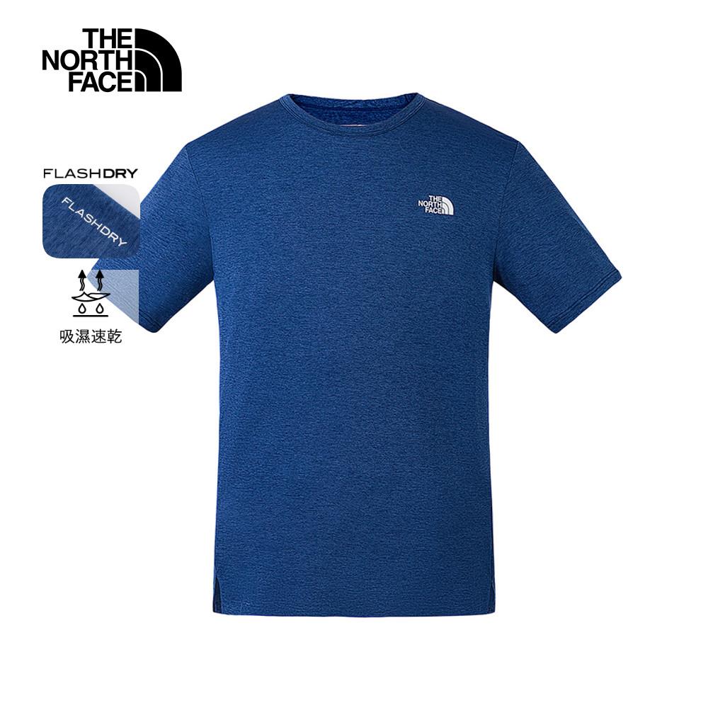 The North Face北面男款藍色吸濕排汗短袖T恤｜8BYJD1R