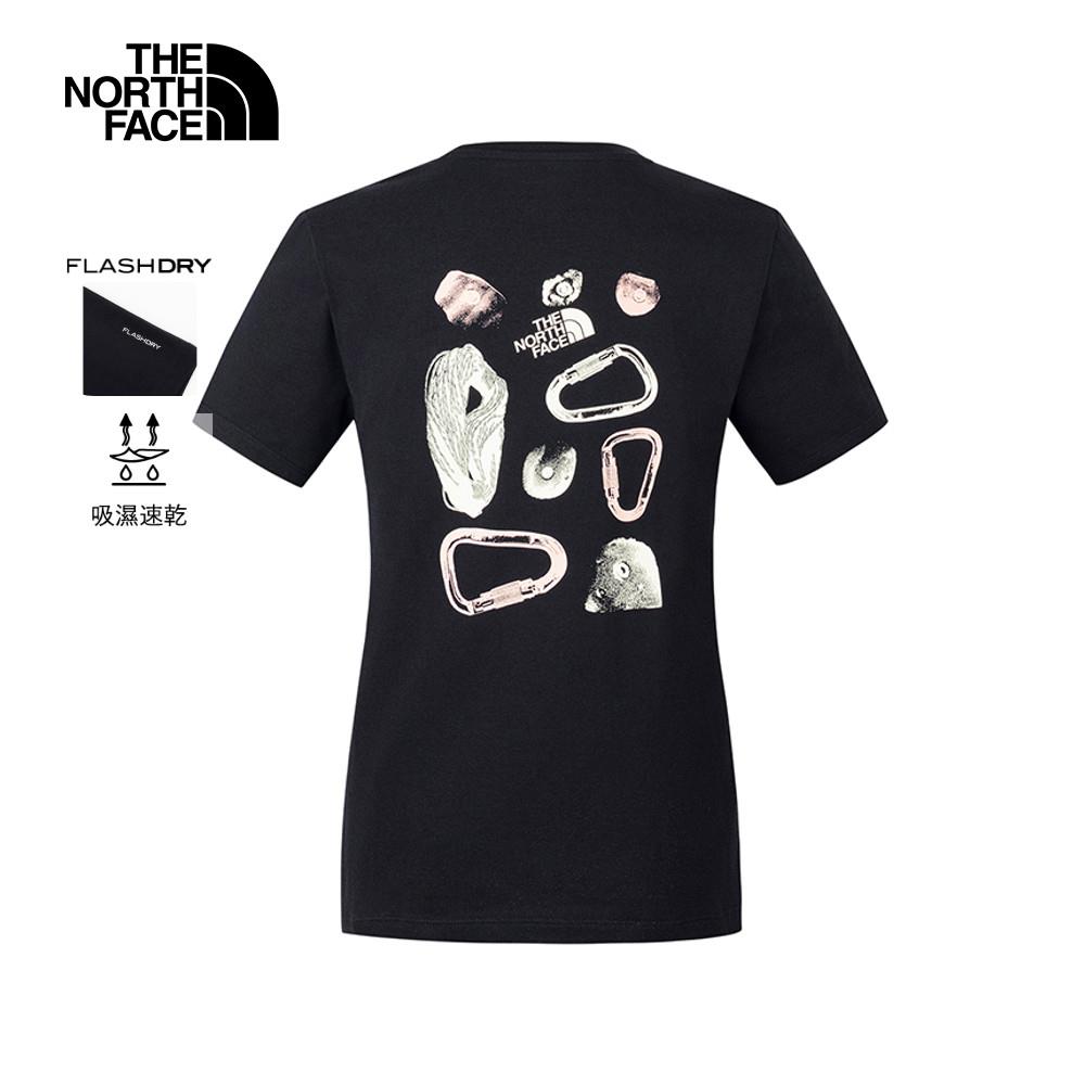 The North Face北面女款黑色吸濕排汗短袖T恤｜8D7HJK3