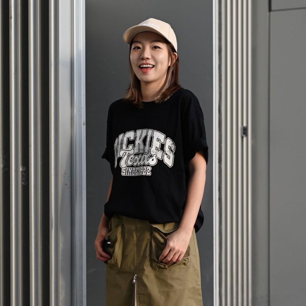 Dickies男女款黑色純棉胸前品牌Logo圖案印花休閒短袖T恤|DK0A88E3BLK