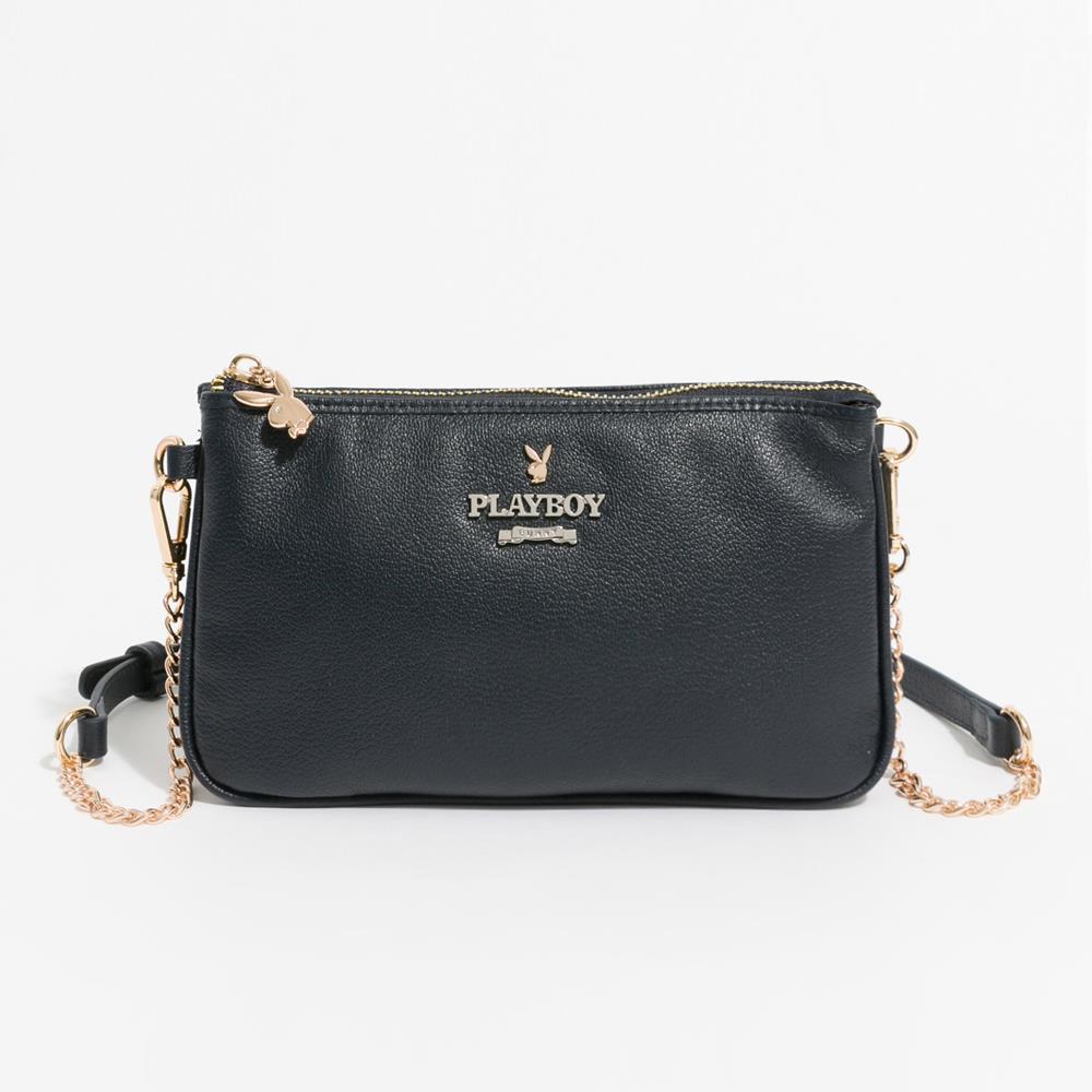 PLAYBOY-萬用包附鍊條長背帶 Striking系列 - 深藍色(551-0411-56-4)