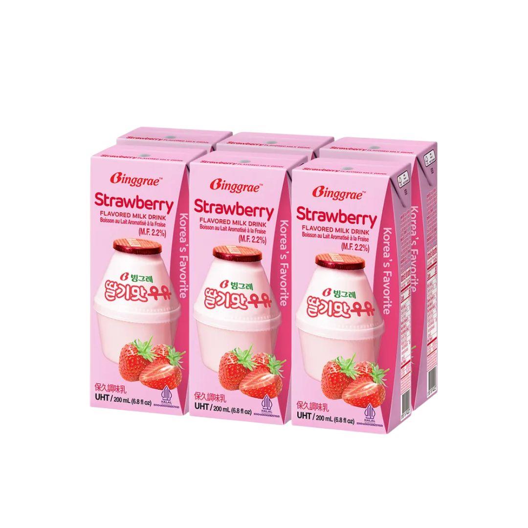 Binggrae草莓牛奶200ml/6入(鮮時配)